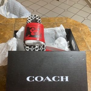 Coach Mickey Rubber Slide Red and Black size 10